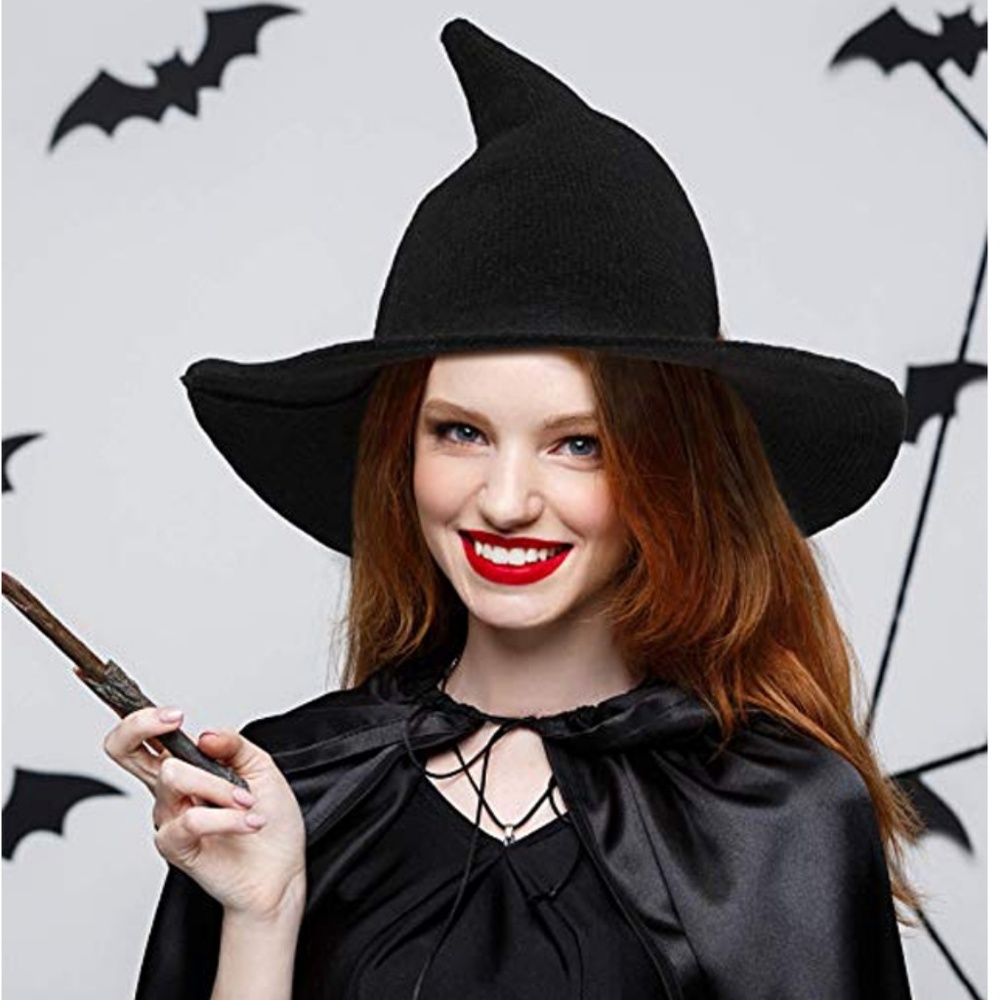 Modern Witch Hat Wool Knit Cap Halloween Costume - Picture 5 of 13